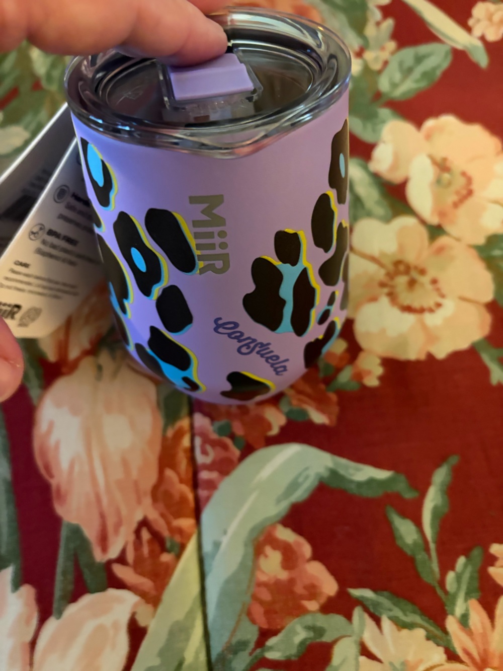 Coated Stainless Steel Lavender Leopard Wine tumbler